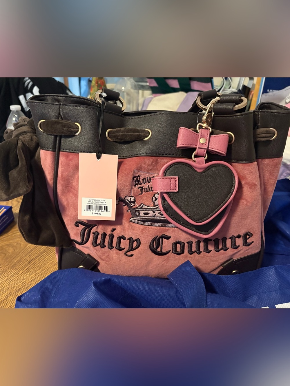NWT juicy Couture Crown Tote Bag Pink and brown